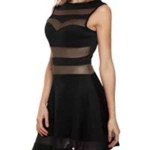 Black spandex with sheer panels skater dress 2xl